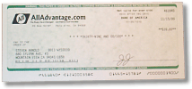 Check from AllAdvantage